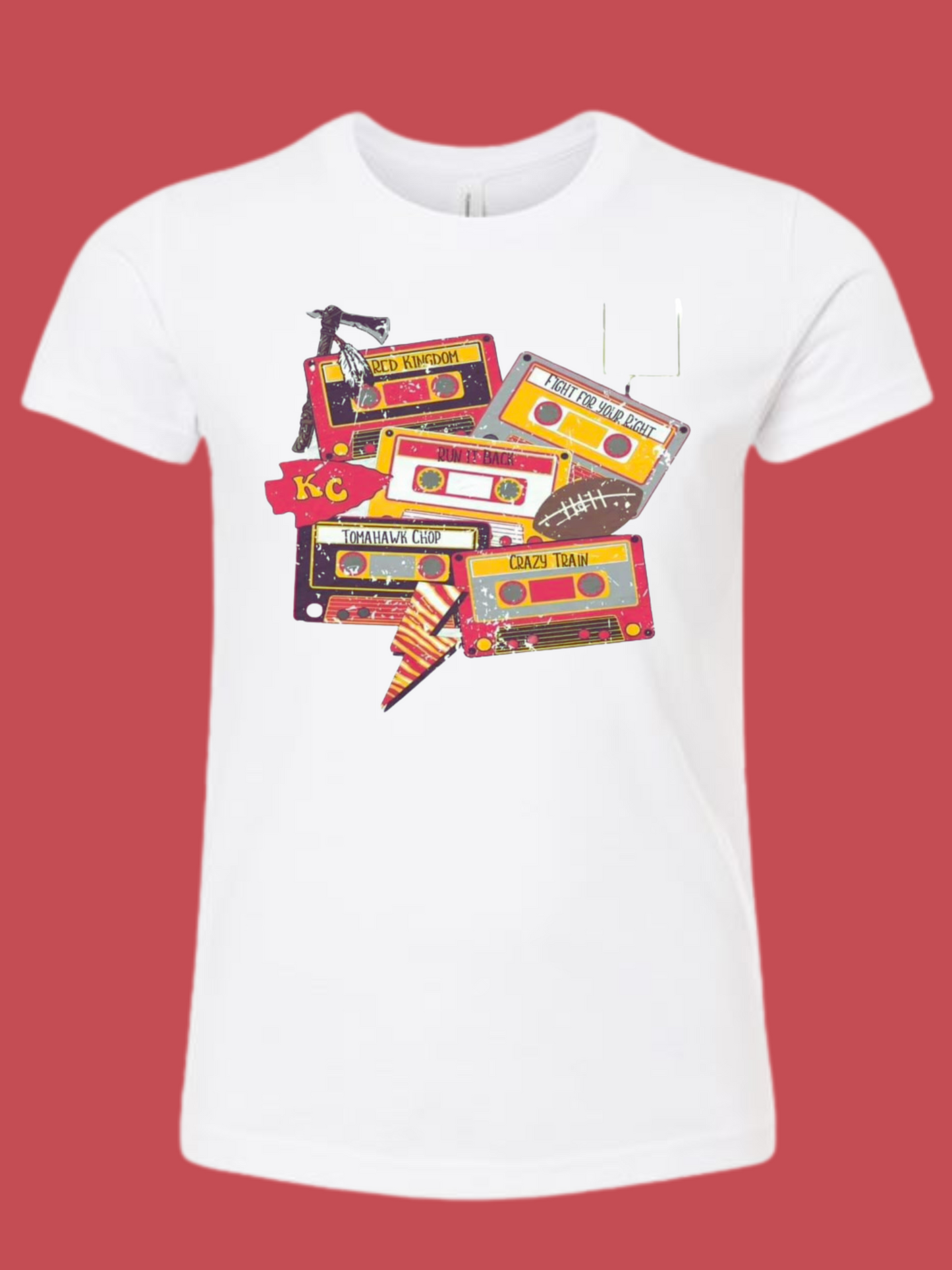 KC RETRO CASSETTES - Chiefs - Soft Style Premium TShirt - White