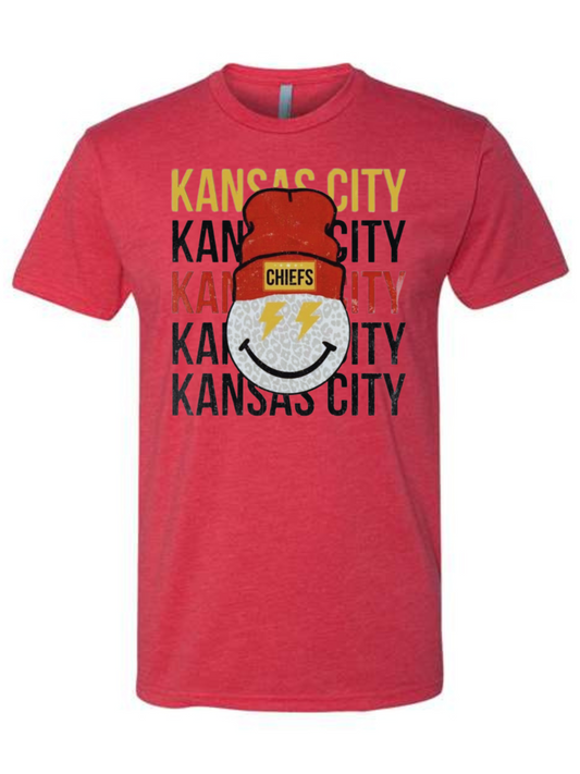 KC SMILEZ - Chiefs - Soft Style Premium TShirt - Heather Red