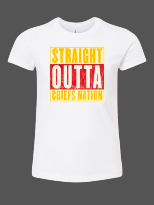 STRAIGHT OUTTA CHIEFS NATION - Chiefs - Soft Style Premium TShirt - White